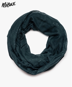 GEMO Foulard femme snood pailleté en polyester recyclé Vert