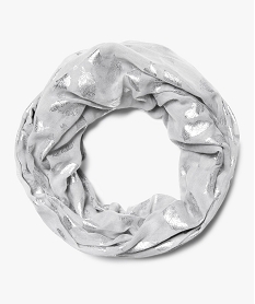 GEMO Foulard femme snood à plumes brillantes en polyester recyclé Gris