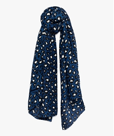 foulard femme effet gaufre a motif leopard bleu autres accessoiresA069701_1