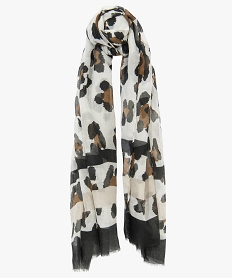 foulard femme a motif leopard blancA069801_1
