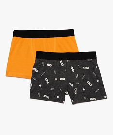 boxer garcon en coton stretch uni et a motifs (lot de 2) multicolore pyjamasA076901_1
