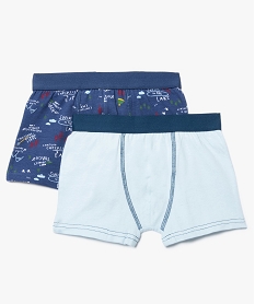 GEMO Boxers garçon uni et à motifs en coton stretch (lot de 2) Multicolore