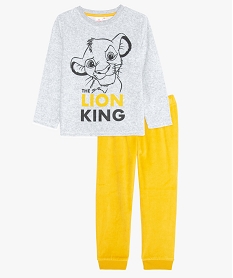 pyjama garcon en velours imprime le roi lion - disney grisA077701_1