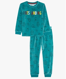 GEMO Pyjama garçon en velours à motifs et broderie Imprimé