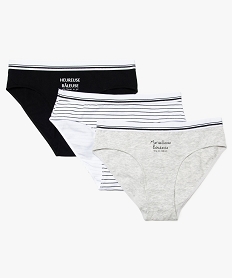 GEMO Culottes fille en coton stretch imprimées (lot de 3) Multicolore