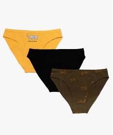 GEMO Slip fille en coton stretch avec motifs léopard (lot de 3) Multicolore