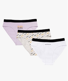 GEMO Slip fille en coton avec taille élastiquée contrastante Multicolore