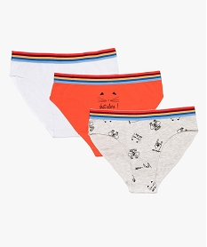 GEMO Slip fille avec taille élastiquée à rayures multicolores (lot de 3) Multicolore