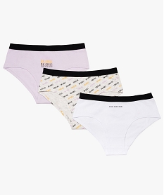 GEMO Shorty fille avec large taille élastiquée contrastante (lot de 3) Multicolore