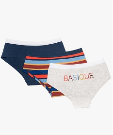 GEMO Shorty fille en coton imprimé avec taille élastiquée (lot de 3) Multicolore
