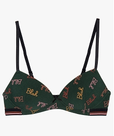 GEMO Soutien-gorge fille à bonnets paddés et forme balconnet Vert