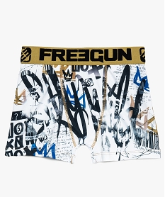 GEMO Boxer garçon en microfibre imprimé streetwear - Freegun kaki fonce