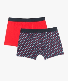 GEMO Boxers homme (lot de 2) en coton stretch motifs variés Bleu