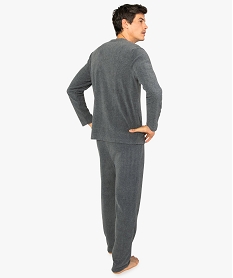 pyjama homme en maille polaire avec motif sur la poitrine grisA086901_3