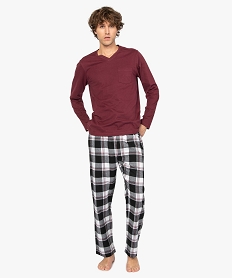 GEMO Pyjama homme bicolore avec col V Violet