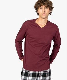 pyjama homme bicolore avec col v violetA087001_2