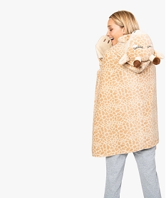 cape dinterieur femme motif girafe imprime pyjamas ensembles vestesA088101_3