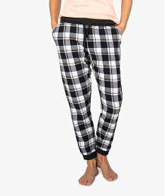 GEMO Bas de pyjama femme à carreaux en flanelle Imprimé