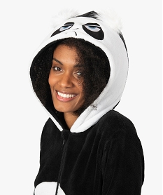 combinaison pyjama femme avec motif panda en relief noir pyjamas ensembles vestesA094701_2