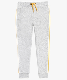 pantalon de jogging garcon avec bandes colorees sur les cotes gris pantalonsA095301_1