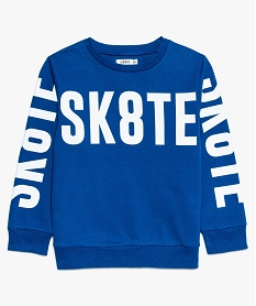 sweat garcon avec motifs et interieur molletonne bleuA095601_1