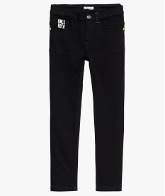 pantalon garcon 5 poches en toile epaisse avec imprimes noirA099401_1