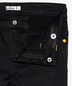 pantalon garcon 5 poches en toile epaisse avec imprimes noirA099401_2