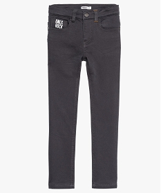 pantalon garcon 5 poches en toile epaisse avec imprimes grisA099501_1