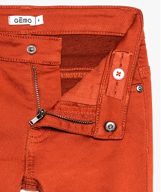 pantalon garcon 5 poches en toile extensible epaisse rougeA099601_2