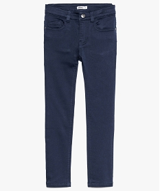 GEMO Pantalon garçon 5 poches en toile extensible épaisse Bleu