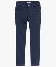 GEMO Pantalon garçon 5 poches en toile extensible épaisse Bleu