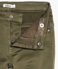 pantalon garcon 5 poches en toile extensible epaisse vertA099801_2