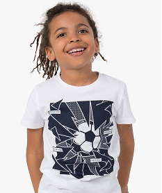 GEMO Tee-shirt garçon avec imprimé graphique sportif Blanc