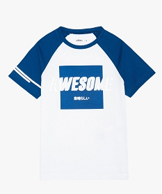 GEMO Tee-shirt garçon à imprimé réfléchissant Blanc