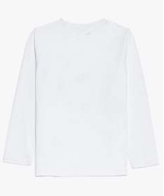 tee-shirt garcon a manches longues avec motif sur lavant blancA103501_2