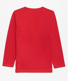 tee-shirt garcon a manches longues avec motif sur lavant rougeA103601_2