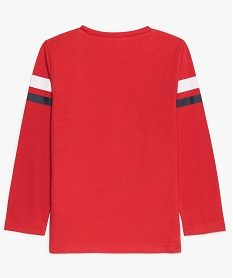 tee-shirt garcon imprime a manches longues et col rond rouge tee-shirtsA104101_3
