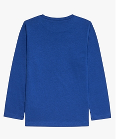 tee-shirt garcon imprime a manches longues et col rond bleuA104201_3