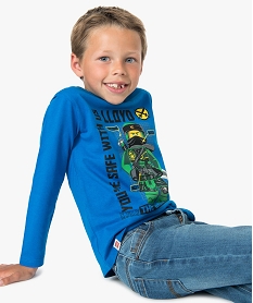 GEMO Tee-shirt garçon à manches longues avec motif Ninja - Lego bleu standard