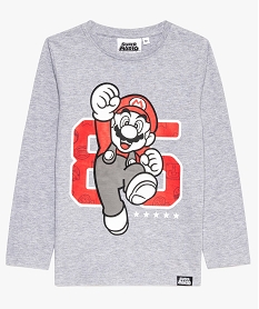 tee-shirt garcon a manches longues avec motif - super mario grisA104801_1