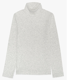 GEMO Tee-shirt garçon col roulé uni à manches longues en coton bio Beige