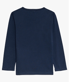 tee-shirt garcon a manches longues a motif colore bleuA106101_2