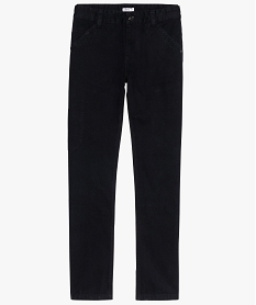 jean garcon coupe straight en toile de coton unie noir pantalonsA108501_1