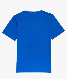 tee-shirt garcon a manches courtes avec inscription sur lavant bleuA109201_2