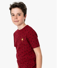 GEMO Tee-shirt garçon à manches courtes et motifs Rouge