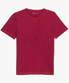 GEMO Tee-shirt garçon uni à manches courtes Rouge