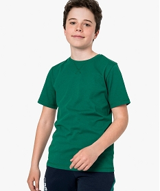 GEMO Tee-shirt garçon uni à manches courtes vert standard