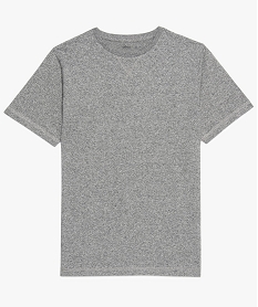 GEMO Tee-shirt garçon chiné à manches courtes et col rond Gris