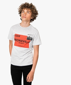 tee-shirt garcon imprime a manches courtes grisA110701_1