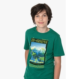 GEMO Tee-shirt garçon imprimé à manches courtes vert standard